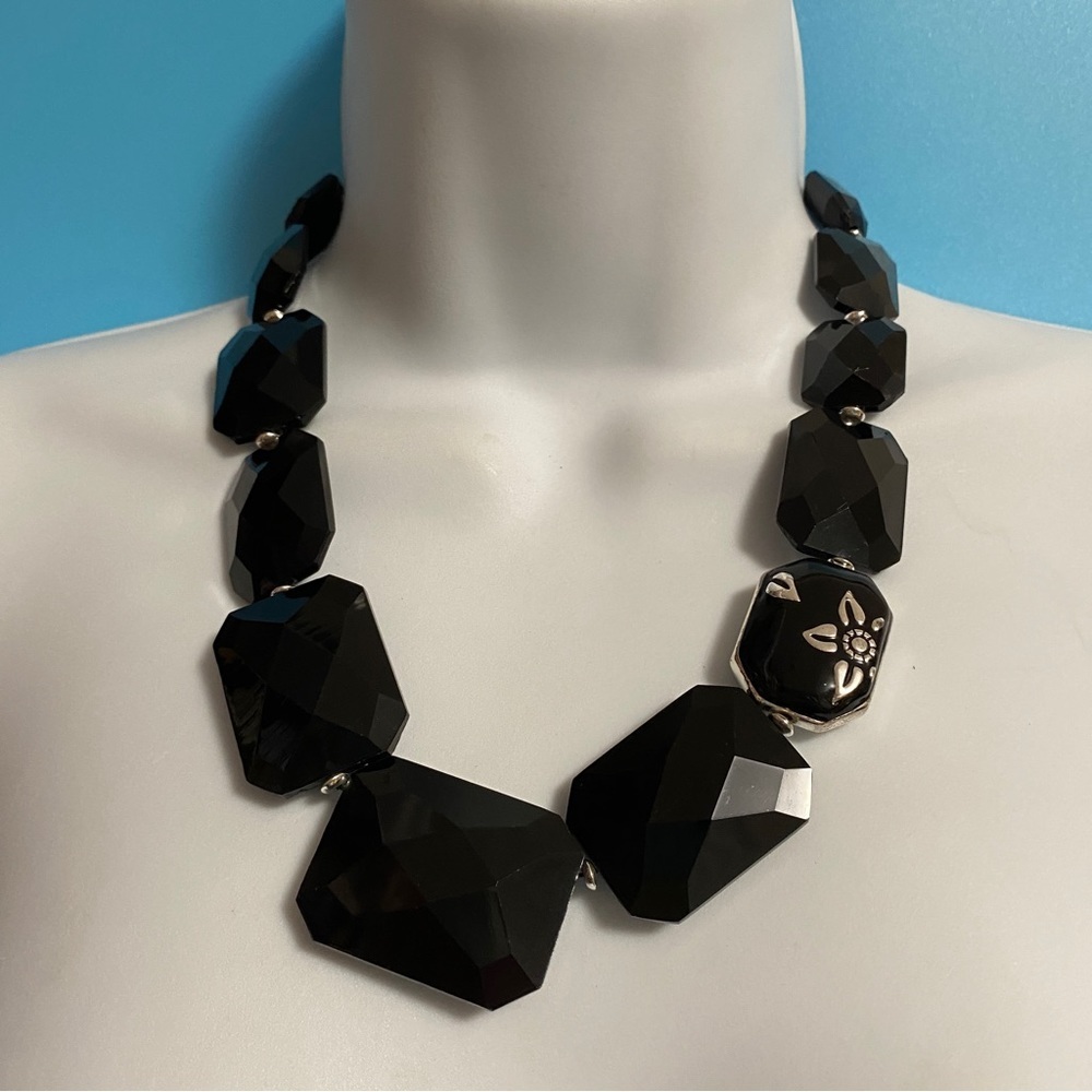 Lauren Conrad Chunky Black Acrylic Necklace & Bracelet Set